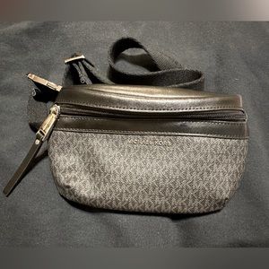 Michael Kors Black Leather Waist Bag